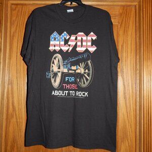 NWOT Men's Size Large L Black Patriotic ACDC For Those About to Rock Tee Shirt